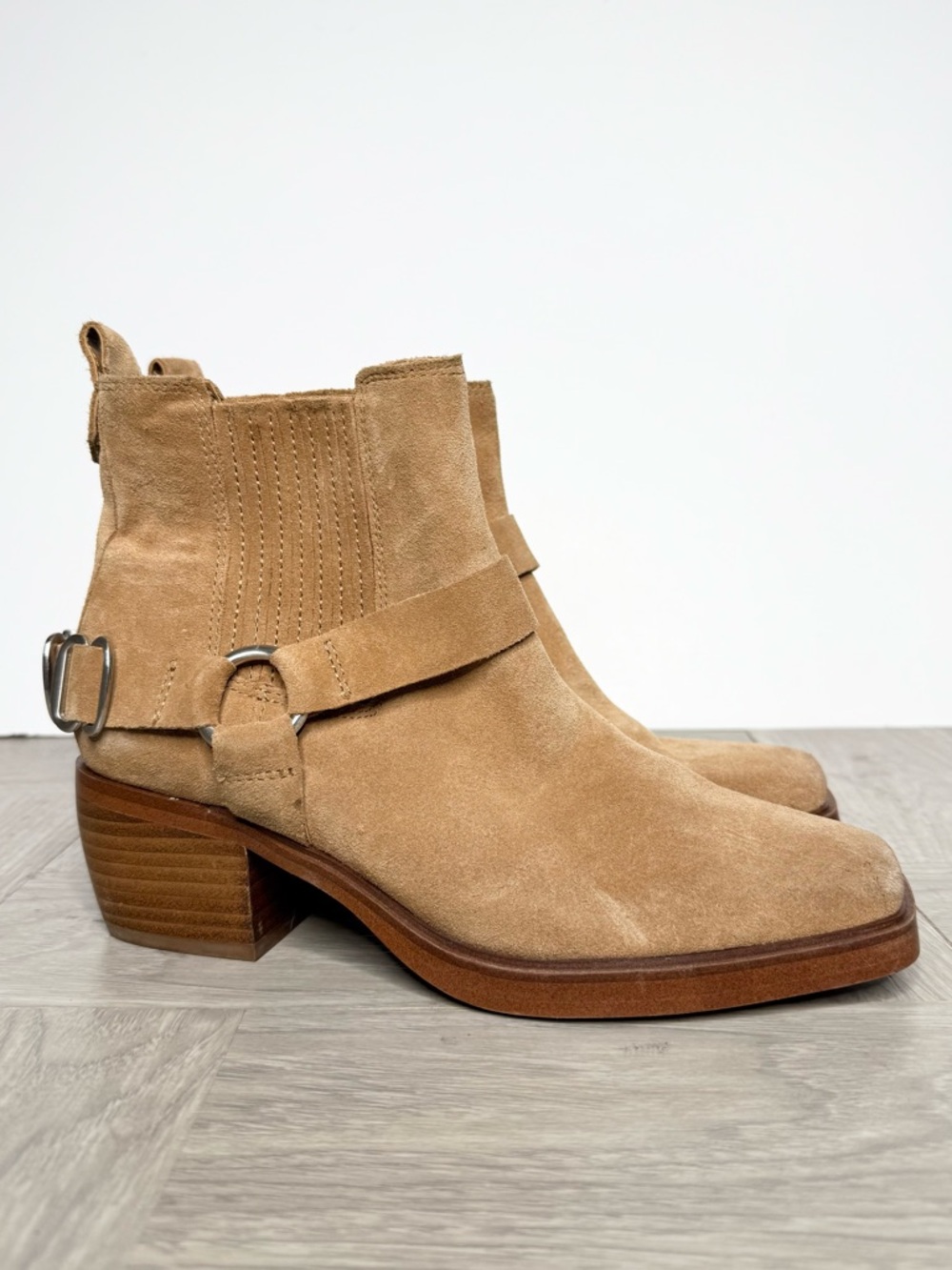 Sam Edelman Bellamie Brown Suede Harness Boot 6.5